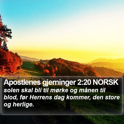 Apostlenes gjerninger 2:20 NORSK Bible Verse Image