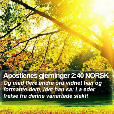 Apostlenes gjerninger 2:40 NORSK Bible Verse Image