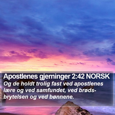 Apostlenes gjerninger 2:42 NORSK Bible Verse Image