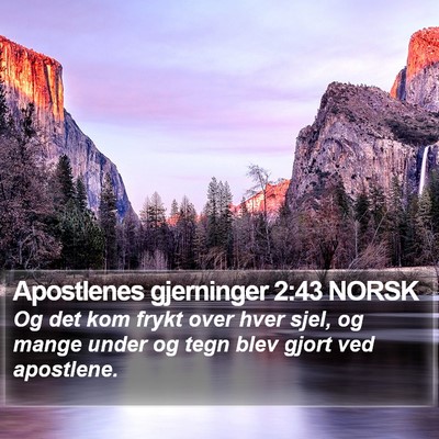 Apostlenes gjerninger 2:43 NORSK Bible Verse Image