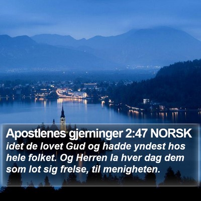 Apostlenes gjerninger 2:47 NORSK Bible Verse Image