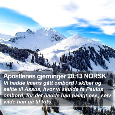 Apostlenes gjerninger 20:13 NORSK Bible Verse Image
