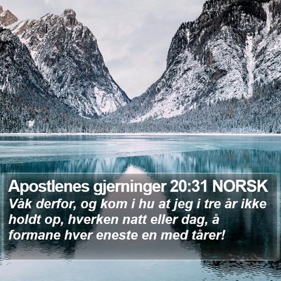 Apostlenes gjerninger 20:31 NORSK Bible Verse Image