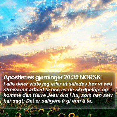 Apostlenes gjerninger 20:35 NORSK Bible Verse Image