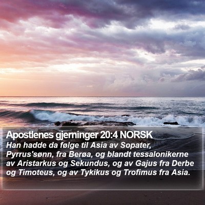 Apostlenes gjerninger 20:4 NORSK Bible Verse Image