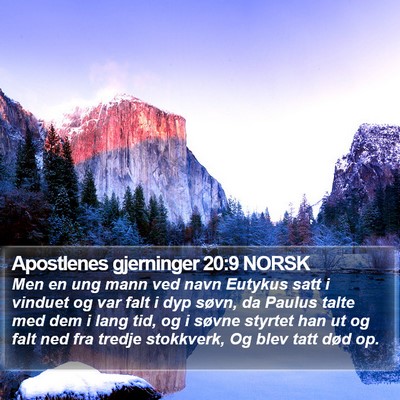 Apostlenes gjerninger 20:9 NORSK Bible Verse Image