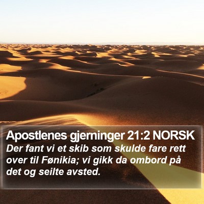 Apostlenes gjerninger 21:2 NORSK Bible Verse Image