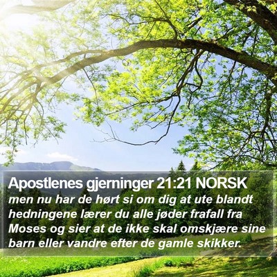 Apostlenes gjerninger 21:21 NORSK Bible Verse Image