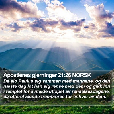 Apostlenes gjerninger 21:26 NORSK Bible Verse Image