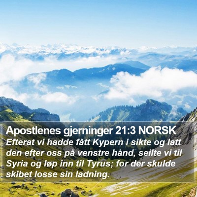 Apostlenes gjerninger 21:3 NORSK Bible Verse Image