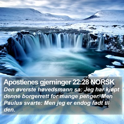 Apostlenes gjerninger 22:28 NORSK Bible Verse Image