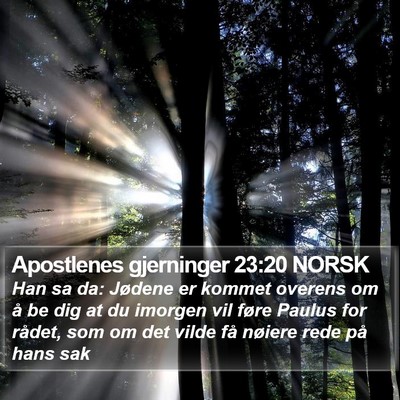 Apostlenes gjerninger 23:20 NORSK Bible Verse Image