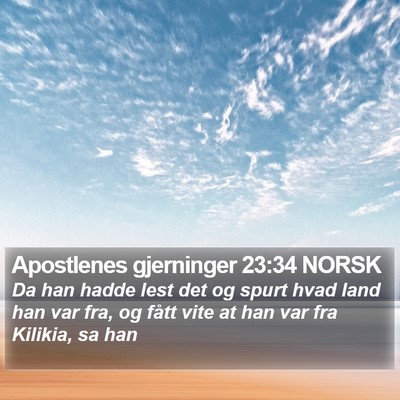 Apostlenes gjerninger 23:34 NORSK Bible Verse Image
