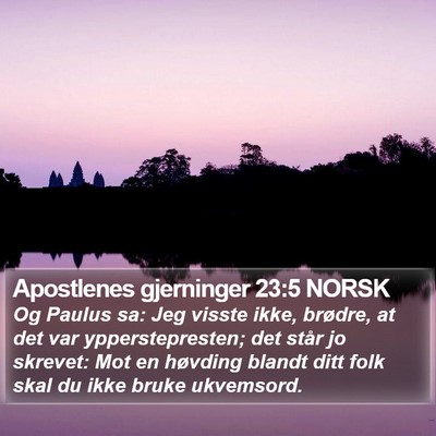 Apostlenes gjerninger 23:5 NORSK Bible Verse Image