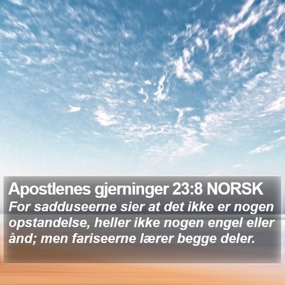 Apostlenes gjerninger 23:8 NORSK Bible Verse Image