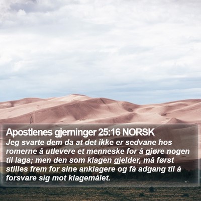 Apostlenes gjerninger 25:16 NORSK Bible Verse Image