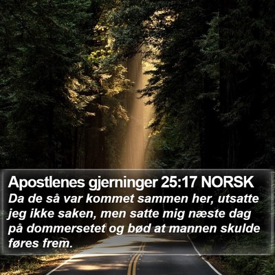 Apostlenes gjerninger 25:17 NORSK Bible Verse Image