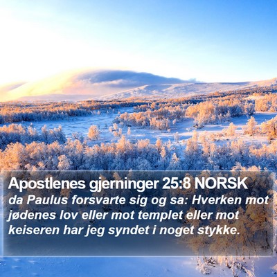 Apostlenes gjerninger 25:8 NORSK Bible Verse Image