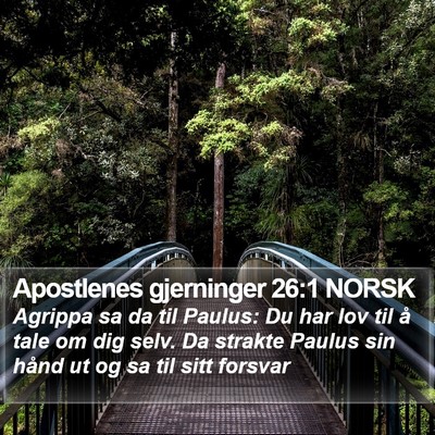 Apostlenes gjerninger 26:1 NORSK Bible Verse Image