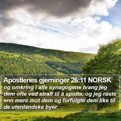 Apostlenes gjerninger 26:11 NORSK Bible Verse Image