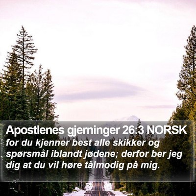 Apostlenes gjerninger 26:3 NORSK Bible Verse Image