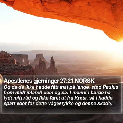 Apostlenes gjerninger 27:21 NORSK Bible Verse Image