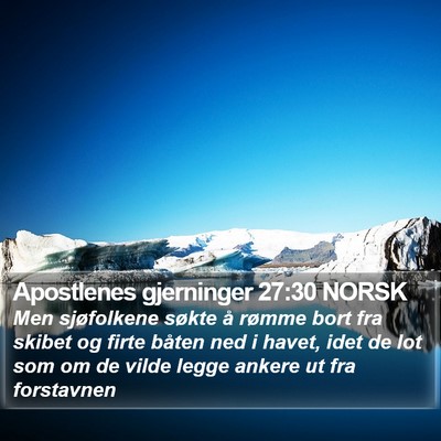 Apostlenes gjerninger 27:30 NORSK Bible Verse Image