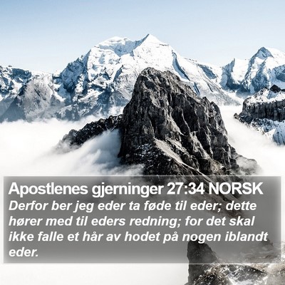Apostlenes gjerninger 27:34 NORSK Bible Verse Image