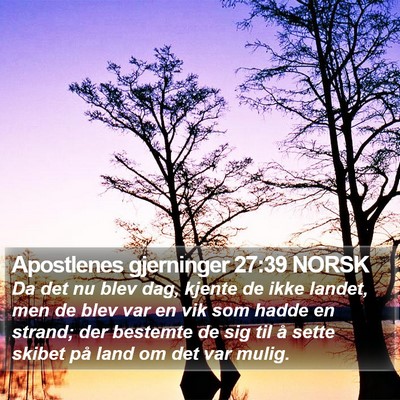 Apostlenes gjerninger 27:39 NORSK Bible Verse Image