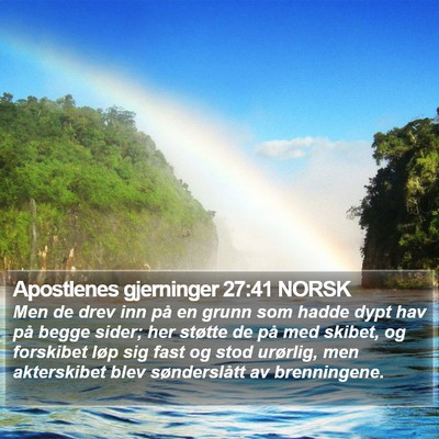 Apostlenes gjerninger 27:41 NORSK Bible Verse Image