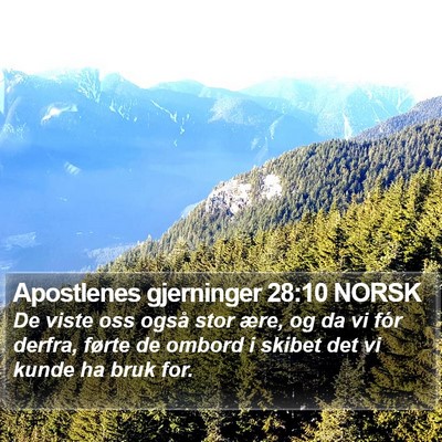 Apostlenes gjerninger 28:10 NORSK Bible Verse Image