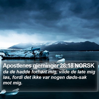 Apostlenes gjerninger 28:18 NORSK Bible Verse Image
