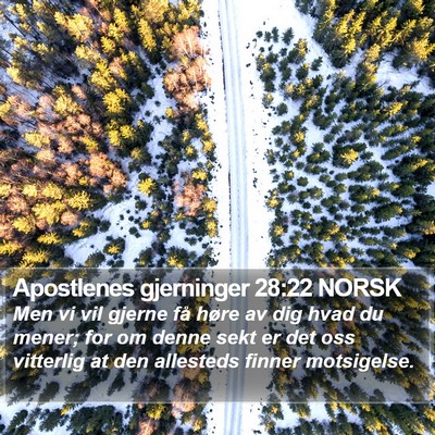 Apostlenes gjerninger 28:22 NORSK Bible Verse Image