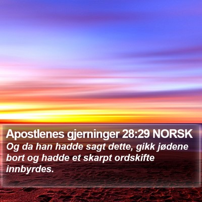 Apostlenes gjerninger 28:29 NORSK Bible Verse Image