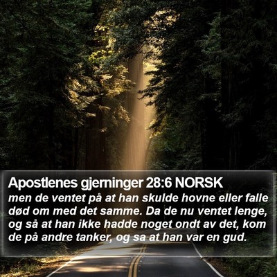 Apostlenes gjerninger 28:6 NORSK Bible Verse Image