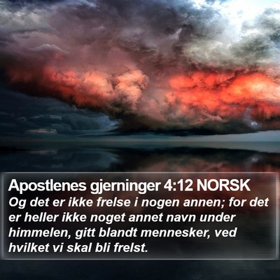 Apostlenes gjerninger 4:12 NORSK Bible Verse Image
