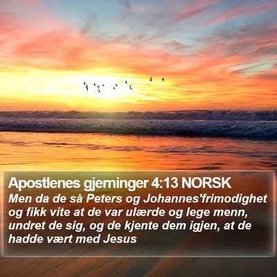 Apostlenes gjerninger 4:13 NORSK Bible Verse Image