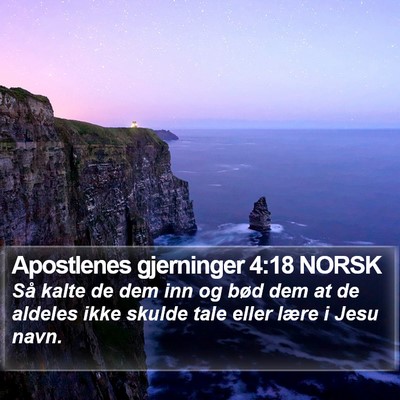 Apostlenes gjerninger 4:18 NORSK Bible Verse Image