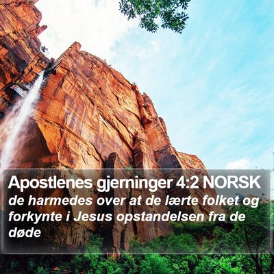 Apostlenes gjerninger 4:2 NORSK Bible Verse Image