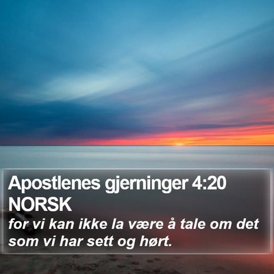 Apostlenes gjerninger 4:20 NORSK Bible Verse Image