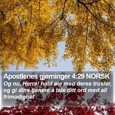 Apostlenes gjerninger 4:29 NORSK Bible Verse Image