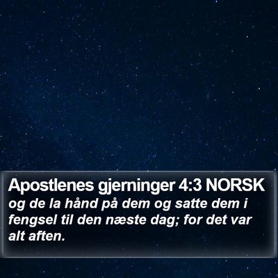 Apostlenes gjerninger 4:3 NORSK Bible Verse Image