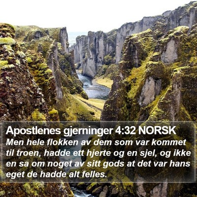 Apostlenes gjerninger 4:32 NORSK Bible Verse Image