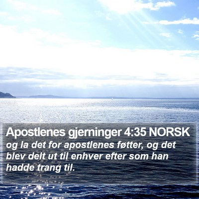 Apostlenes gjerninger 4:35 NORSK Bible Verse Image