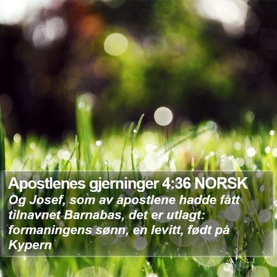 Apostlenes gjerninger 4:36 NORSK Bible Verse Image