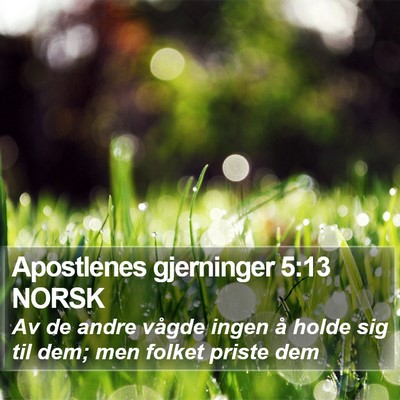 Apostlenes gjerninger 5:13 NORSK Bible Verse Image