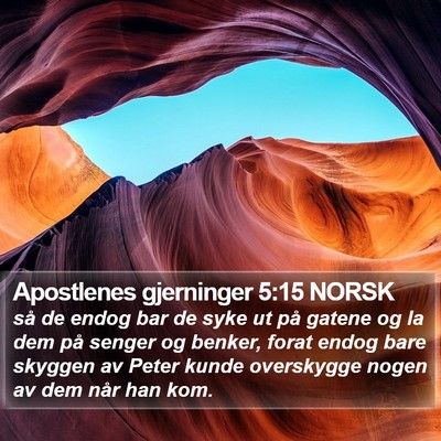 Apostlenes gjerninger 5:15 NORSK Bible Verse Image