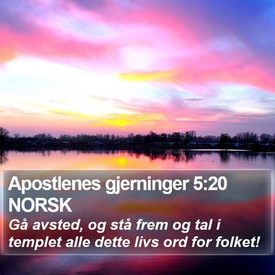 Apostlenes gjerninger 5:20 NORSK Bible Verse Image