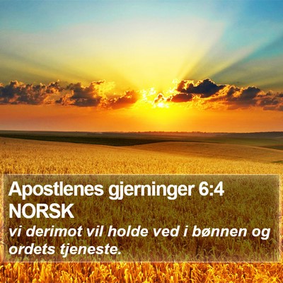 Apostlenes gjerninger 6:4 NORSK Bible Verse Image