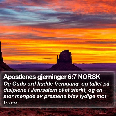 Apostlenes gjerninger 6:7 NORSK Bible Verse Image